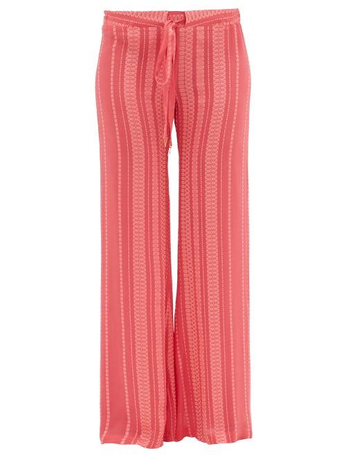 Matchesfashion.com Zeus + Dione - Alcestes Silk-blend Crepe Palazzo Trousers - Womens - Pink