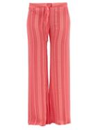 Matchesfashion.com Zeus + Dione - Alcestes Silk-blend Crepe Palazzo Trousers - Womens - Pink