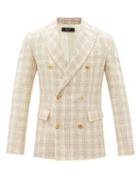 Mens Rtw Amiri - Check Double-breasted Boucl-tweed Jacket - Mens - Beige Multi