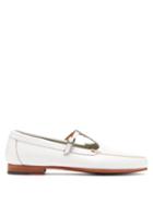 Matchesfashion.com Hereu - Alcala T Bar Leather Loafers - Womens - White