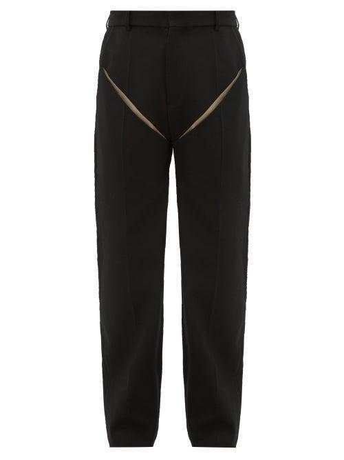 Matchesfashion.com Y/project - Cut Out Wool Trousers - Mens - Black