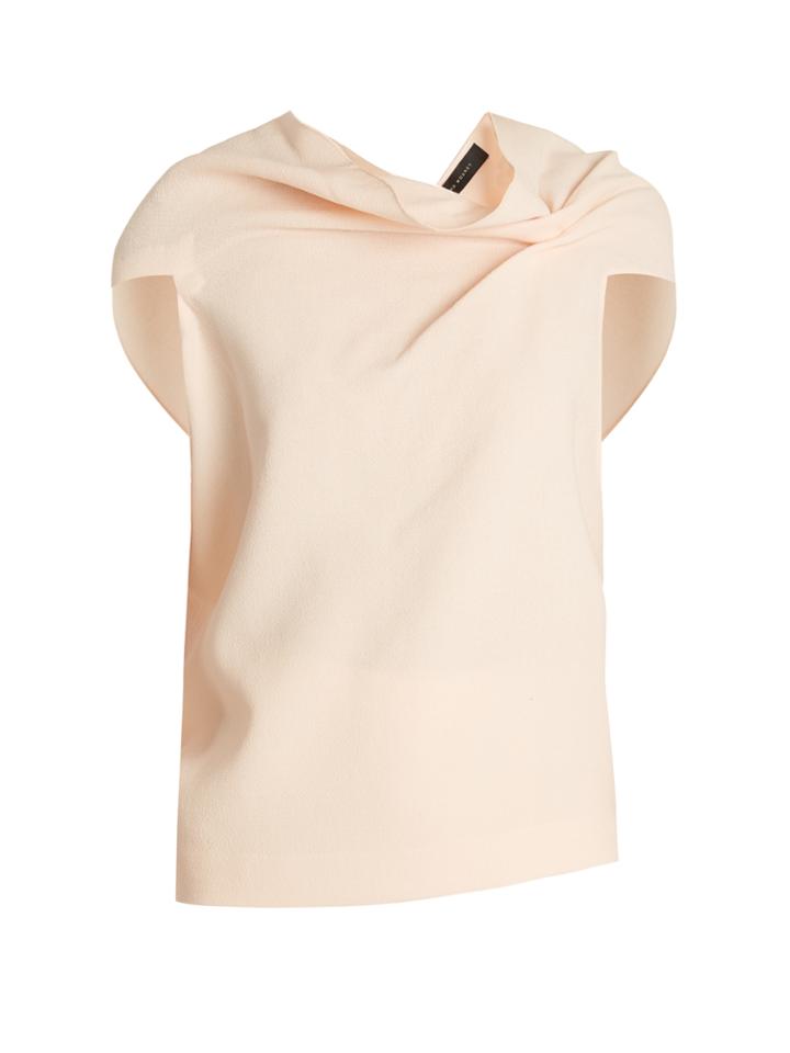 Roland Mouret Eugene Fold-back Double-wool Crepe Top