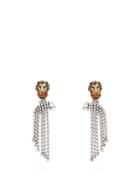 Matchesfashion.com Gucci - Lion Crystal-embellished Clip Earrings - Womens - Crystal