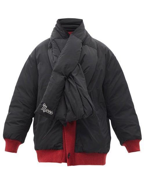Ladies Rtw Marni - Quilted Quilted Down Scarf Jacket - Womens - Black Multi
