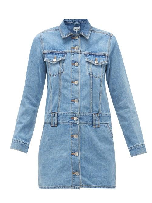 Matchesfashion.com Ganni - Denim Mini Dress - Womens - Light Denim