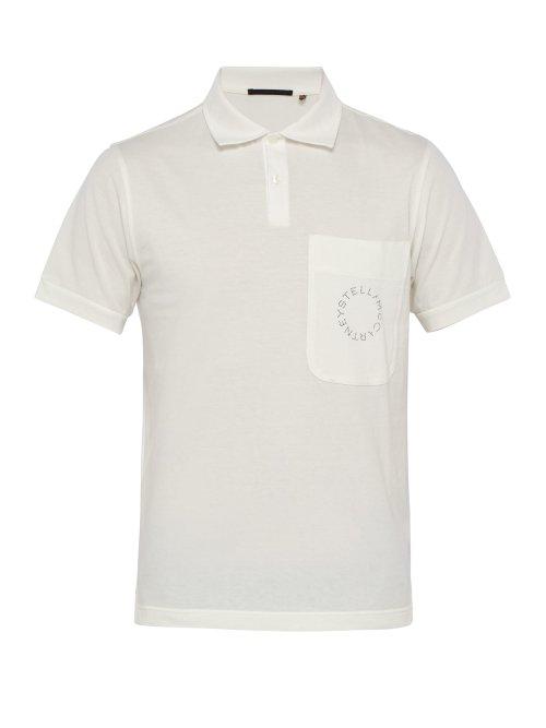 Matchesfashion.com Stella Mccartney - Logo Printed Cotton Polo Shirt - Mens - White