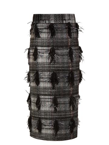 Carl Kapp Palm Fancy Tweed Pencil Skirt