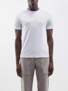 Giorgio Armani - Logo-embroidered Cotton-jersey T-shirt - Mens - White