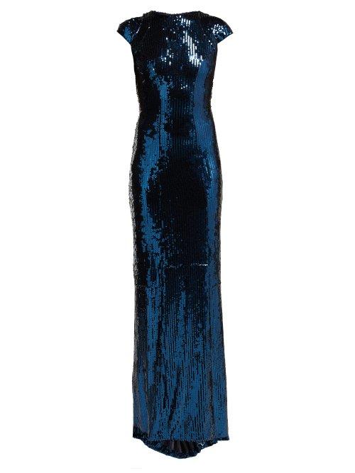 Matchesfashion.com Galvan - Hero Sequinned Gown - Womens - Navy
