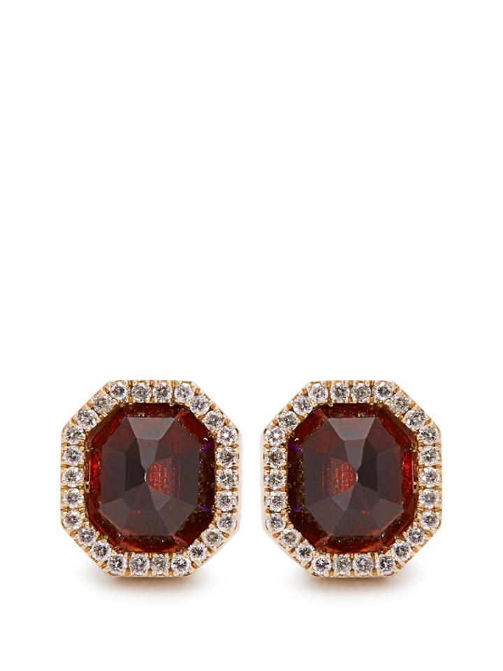 Monique Péan Diamond, Garnet & White-gold Earrings