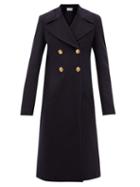 Valentino - Double-breasted Felted Wool-blend Coat - Womens - Navy