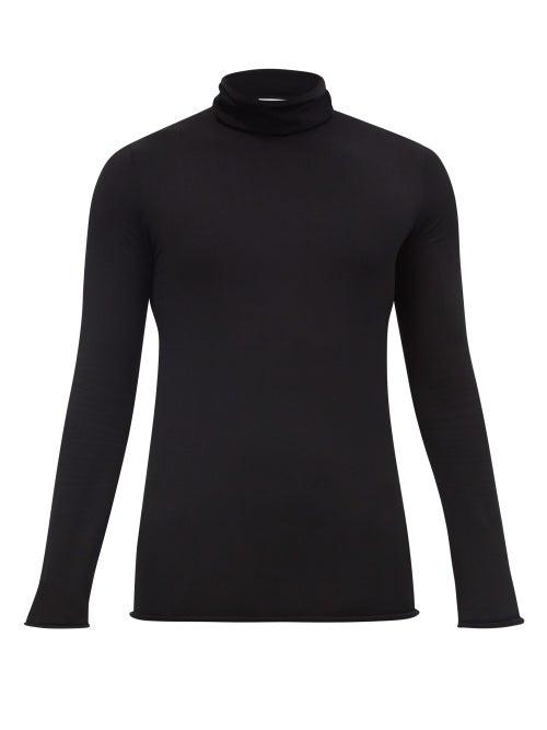 Matchesfashion.com Bottega Veneta - Techno Skin Roll-neck Jersey Sweater - Mens - Black