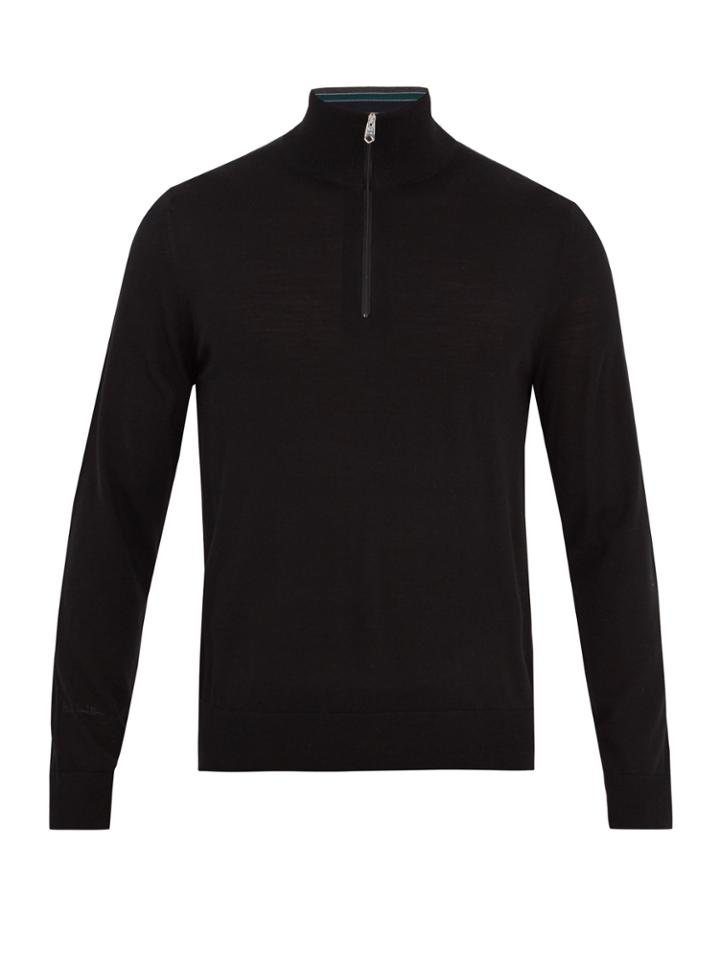 Paul Smith High-neck Half-zip Wool Sweater