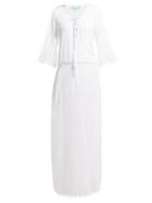 Matchesfashion.com Melissa Odabash - Kari Side Slit Cotton Voile Maxi Dress - Womens - White