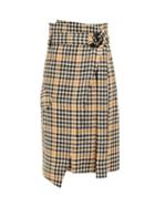 Matchesfashion.com Petar Petrov - Ryan Checked Cotton Wrap Skirt - Womens - Orange Multi