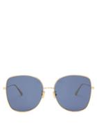 Ladies Accessories Dior - Diorstellaire Square Metal Sunglasses - Womens - Blue Gold