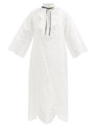 Zimmermann - Dancer Floral-embroidered Linen-voile Dress - Womens - Cream