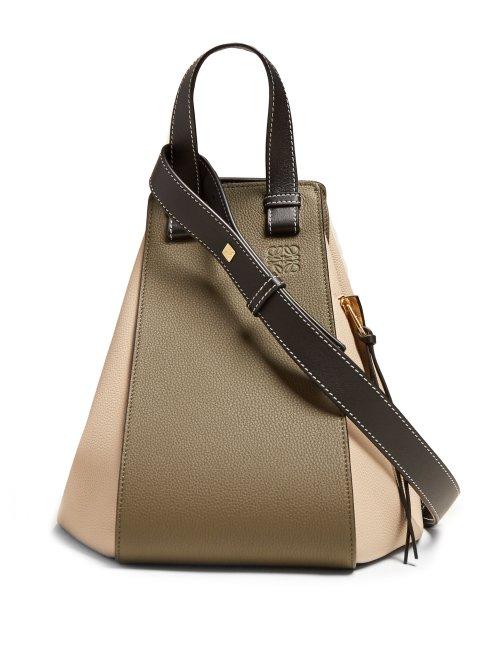 Matchesfashion.com Loewe - Hammock Medium Grained Leather Tote - Womens - Khaki Multi