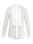 Saint Laurent Pintuck-pleated Tuxedo Cotton Shirt