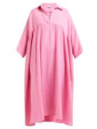 Matchesfashion.com Rhode Resort - Leo Crinkled Cotton Gauze Dress - Womens - Pink