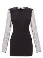 Matchesfashion.com David Koma - Crystal-embellished Crepe And Tulle Mini Dress - Womens - Black Silver