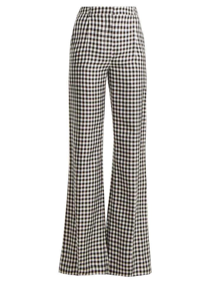 Sonia Rykiel Gingham Wide-leg Twill Trousers