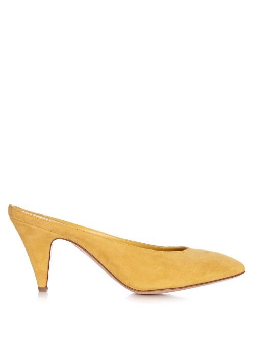 Mansur Gavriel Backless Suede Pumps