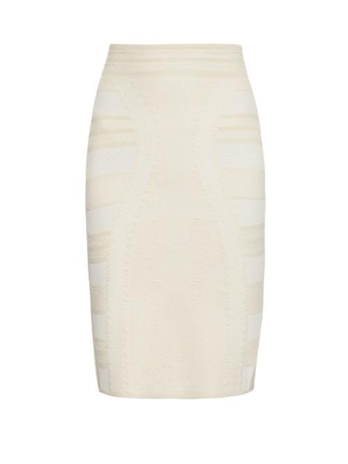 Alexander Mcqueen Lace-jacquard Knit Skirt