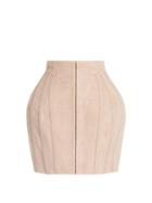 Balmain Structured Suede Mini Skirt