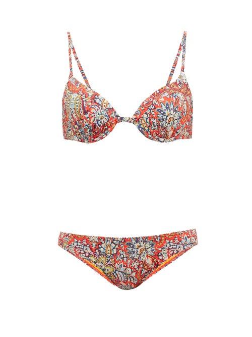 Matchesfashion.com Etro - Paisley Print Tie Back Bikini - Womens - Red Multi