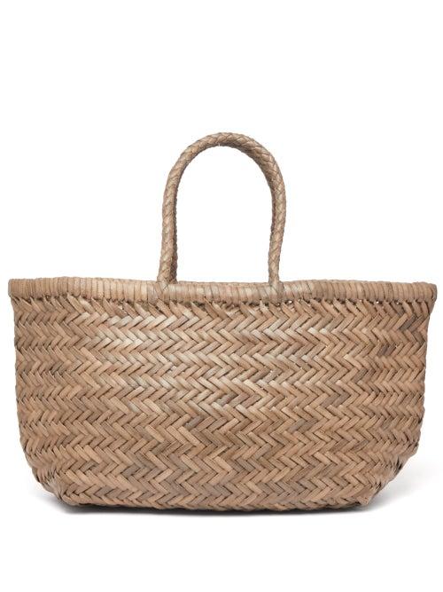 Matchesfashion.com Dragon Diffusion - Triple Jump Small Leather Basket Bag - Womens - Khaki
