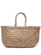 Matchesfashion.com Dragon Diffusion - Triple Jump Small Leather Basket Bag - Womens - Khaki