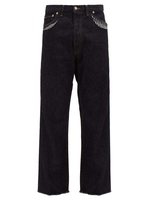 Matchesfashion.com Maison Margiela - Contrast Panel Straight Leg Jeans - Mens - Indigo