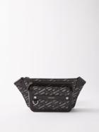 Versace - La Greca Signature Coated-canvas Belt Bag - Mens - Black Multi