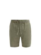 Frescobol Carioca - Felipe Drawstring-waist Linen-twill Shorts - Mens - Green