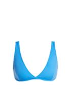 Matchesfashion.com Solid & Striped - The Beverly Deep V Neckline Bikini Top - Womens - Blue