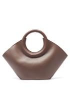 Matchesfashion.com Hereu - Cabassa Round-handle Leather Tote Bag - Womens - Dark Brown
