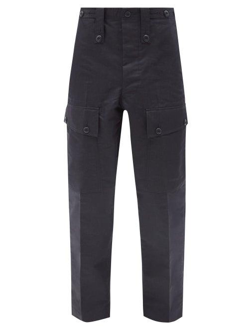 Matchesfashion.com Junya Watanabe - Waist-tab Cotton-blend Denim Trousers - Mens - Navy