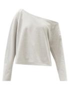 Norma Kamali - Off-the-shoulder Cotton-blend Sweatshirt - Womens - Grey