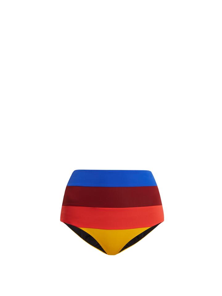 Mara Hoffman Lydia High-rise Striped Bikini Briefs