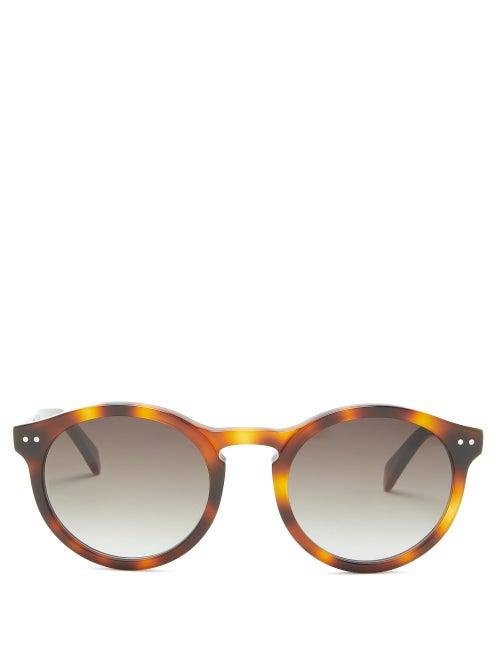 Matchesfashion.com Celine Eyewear - Round Tortoiseshell-acetate Sunglasses - Mens - Brown