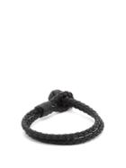Matchesfashion.com Bottega Veneta - Double Wrap Leather Bracelet - Mens - Navy