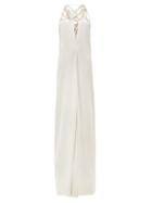 Matchesfashion.com Rick Owens - Lace-up Crepe Maxi Dress - Womens - Pearl