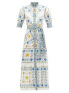 Ladies Rtw Borgo De Nor - Marni High-neck Floral-print Maxi Dress - Womens - Blue