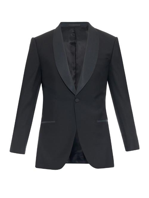 Gieves & Hawkes Shawl-collar Wool And Mohair-blend Blazer