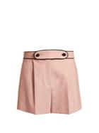 Valentino High-waist Tailored Stretch-wool Shorts