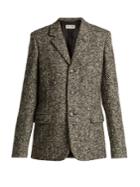 Saint Laurent Single-breasted Herrigbone Wool Blazer