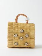 Heimat Atlantica - Shella Mini Shell-embellished Rattan Basket Bag - Womens - Natural