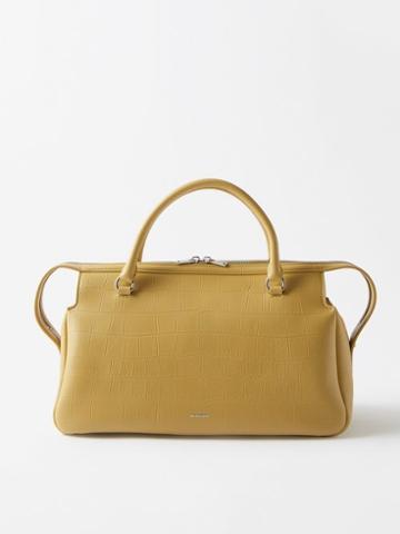 Jil Sander - Crocodile-effect Leather Handbag - Womens - Cream