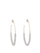 Matchesfashion.com Diane Kordas - Diamond, Quartz & 18kt Rose Gold Hoop Earrings - Womens - Grey